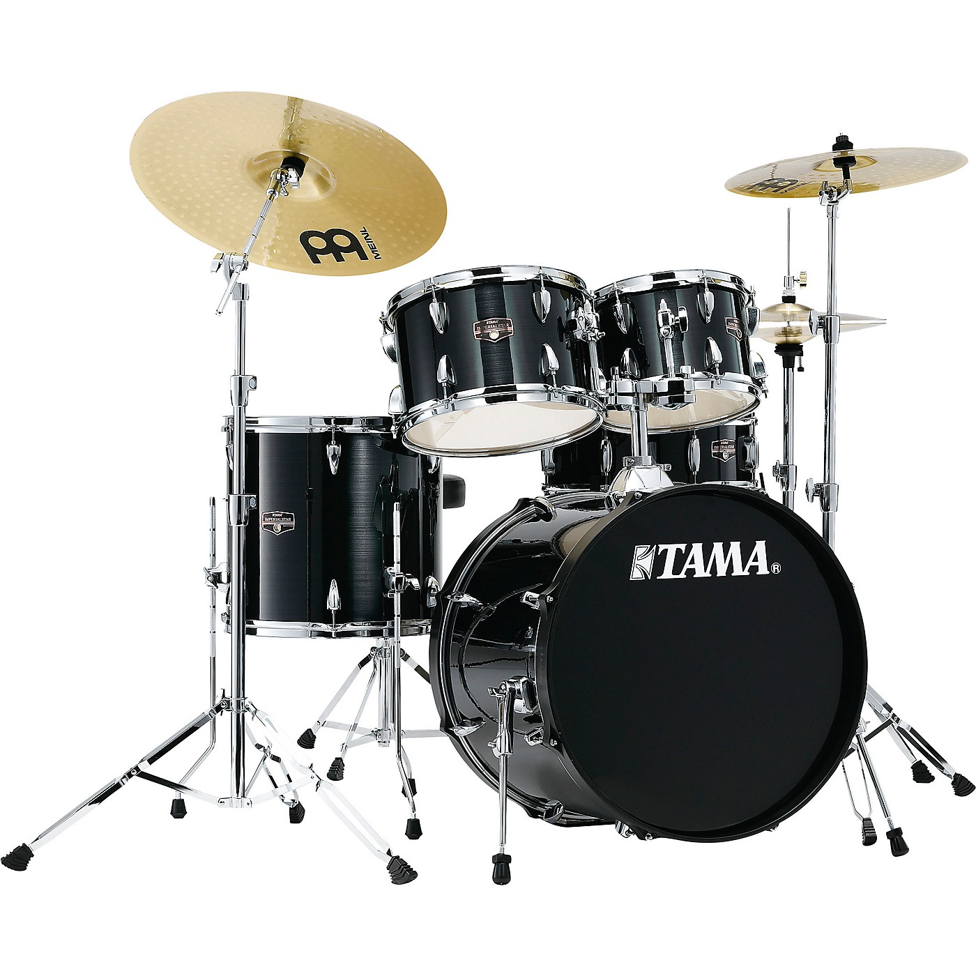 TAMA Hairline Black Imperialstar 5-Piece Complete Drum Set with Meinl ...