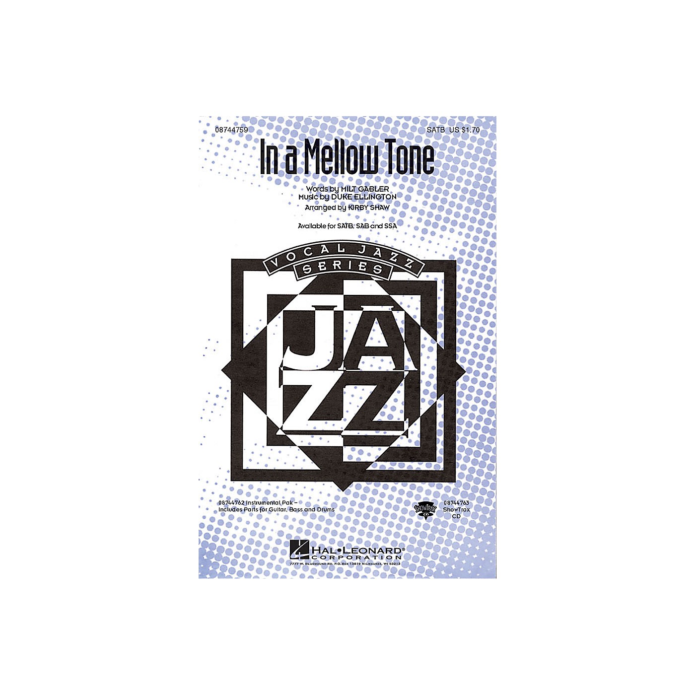 Hal Leonard In a Mellow Tone ShowTrax CD by Duke Ellington Arranged by Kirby Shaw thumbnail