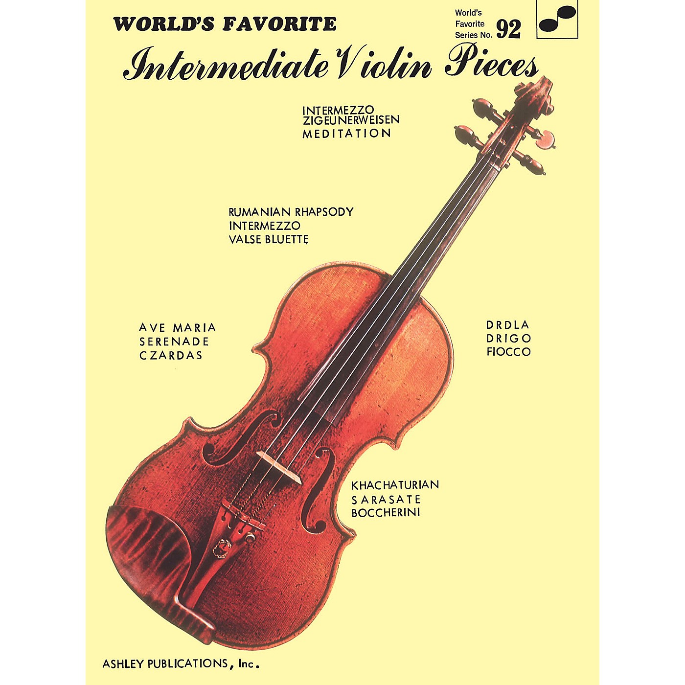 Ashley Publications Inc. Intermediate Violin Pieces (World's Favorite Series #92) World's Favorite (Ashley) Series Softcover thumbnail