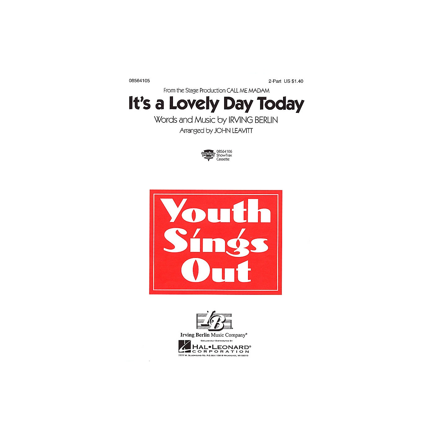 Hal Leonard It's a Lovely Day Today (from Call Me Madam) 2-Part arranged by John Leavitt thumbnail