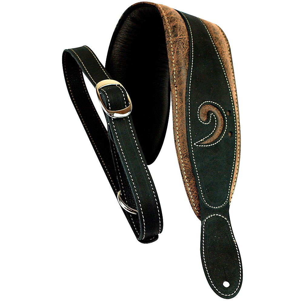 LM Products 3" Leather Bass Clef Padded Guitar Strap Black eBay