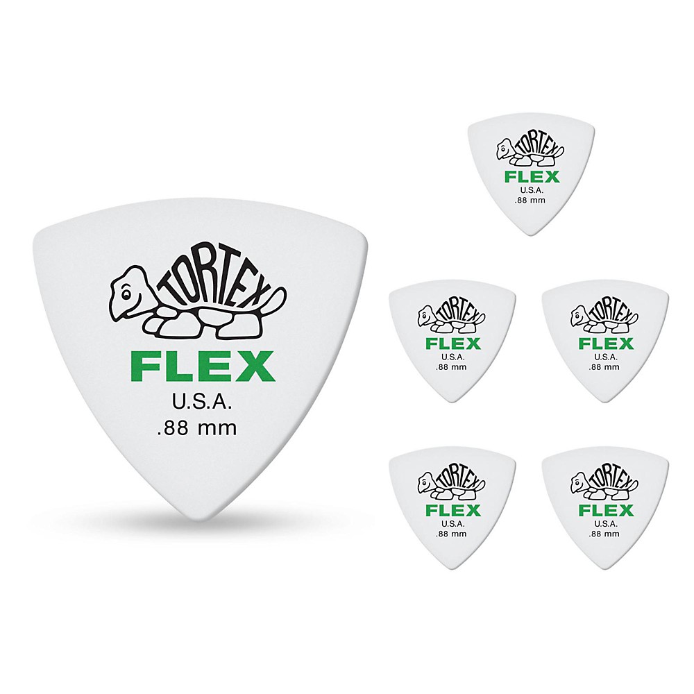 New Dunlop 456P.88 Tortex Flex Triangle Guitar Picks 6 Pack .88mm Ships Free