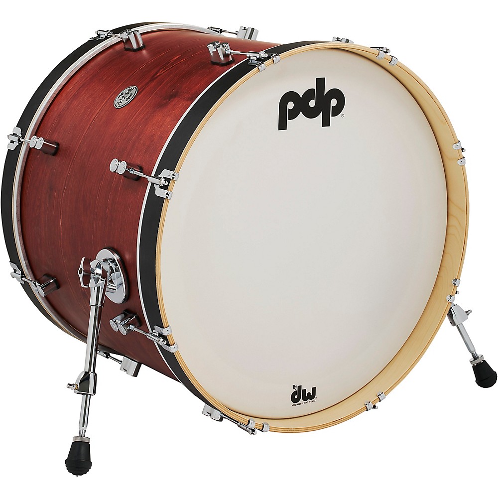 PDP by DW Concept Classic Wood Hoop Bass Drum 22 x 16 in. Ox Blood/Ebony Stain eBay
