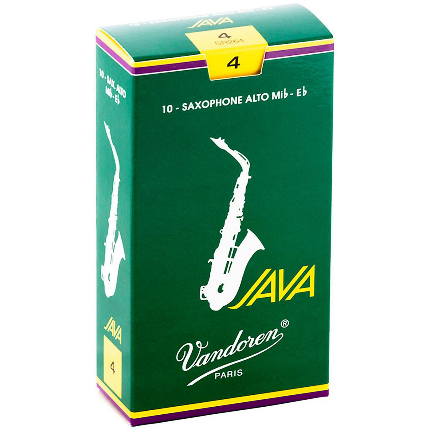 Vandoren JAVA Alto Saxophone Reeds Strength 4, Box of 10 Woodwind