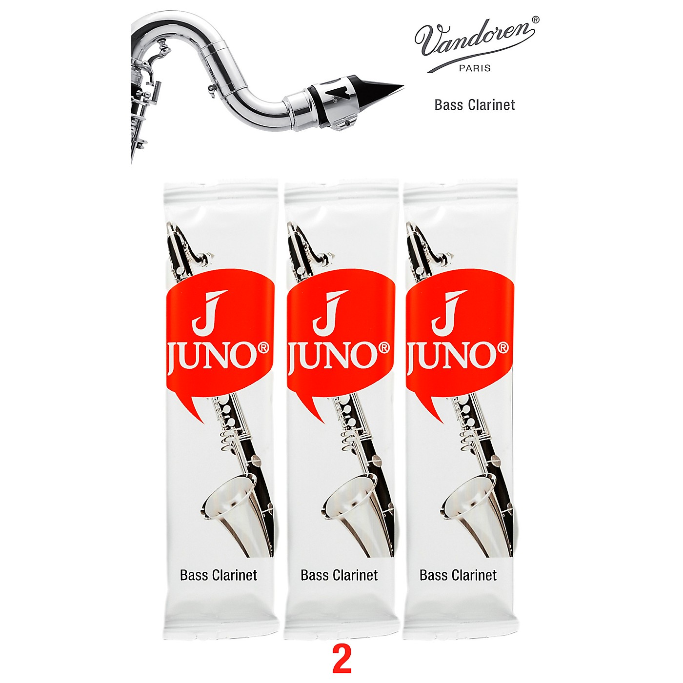 Vandoren JUNO Bass Clarinet, 3 Reed Card thumbnail