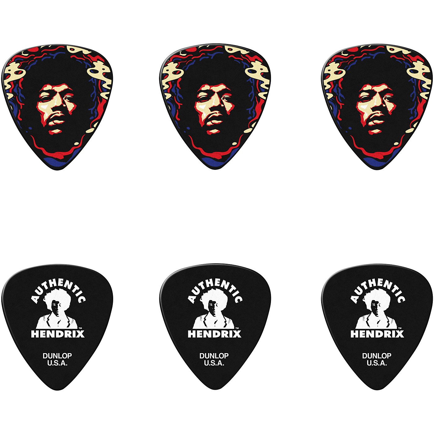 Dunlop Jimi Hendrix 69 Psych Series Guitar Picks & Tin Star Haze 6 