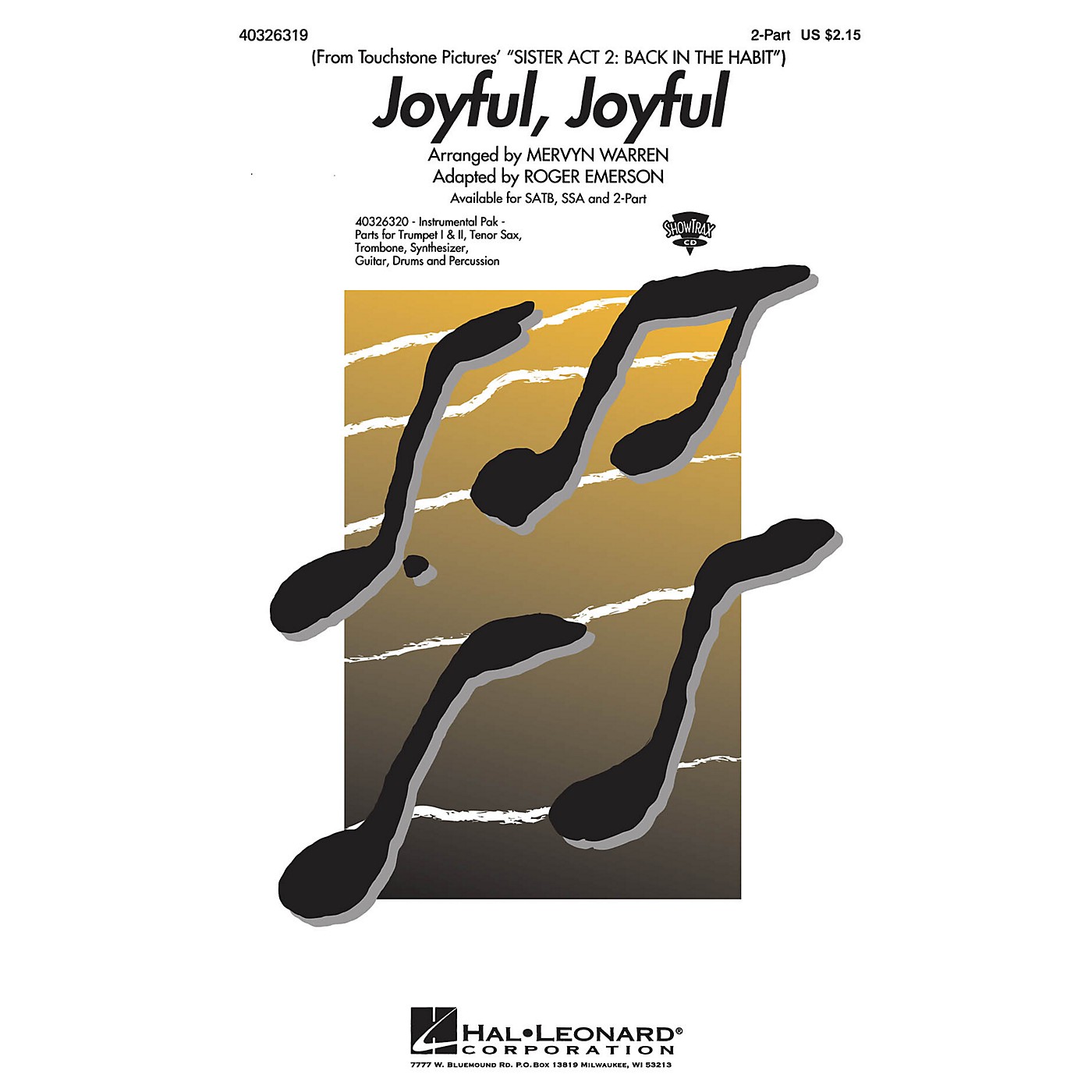 Hal Leonard Joyful, Joyful (from Sister Act 2) Combo Parts Arranged by Roger Emerson thumbnail