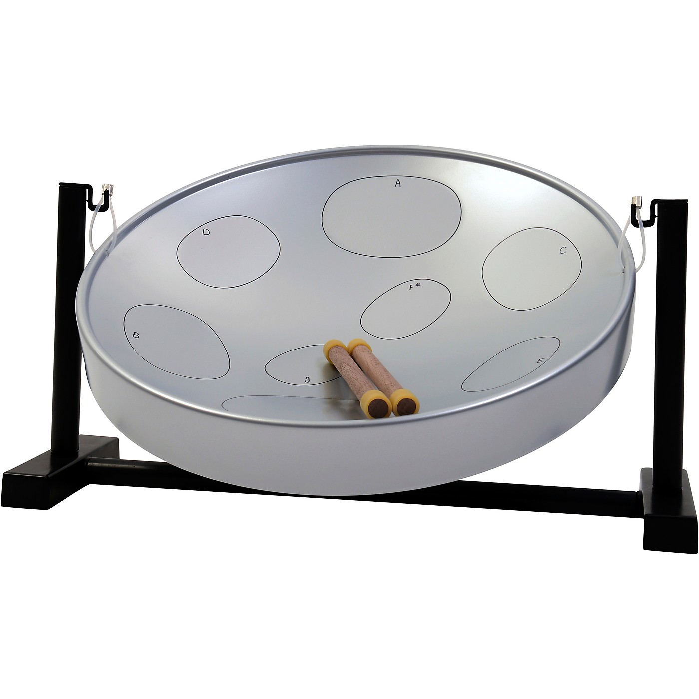 Panyard Jumbie Jam Steel Drum Kit with Table Top Stand Silver