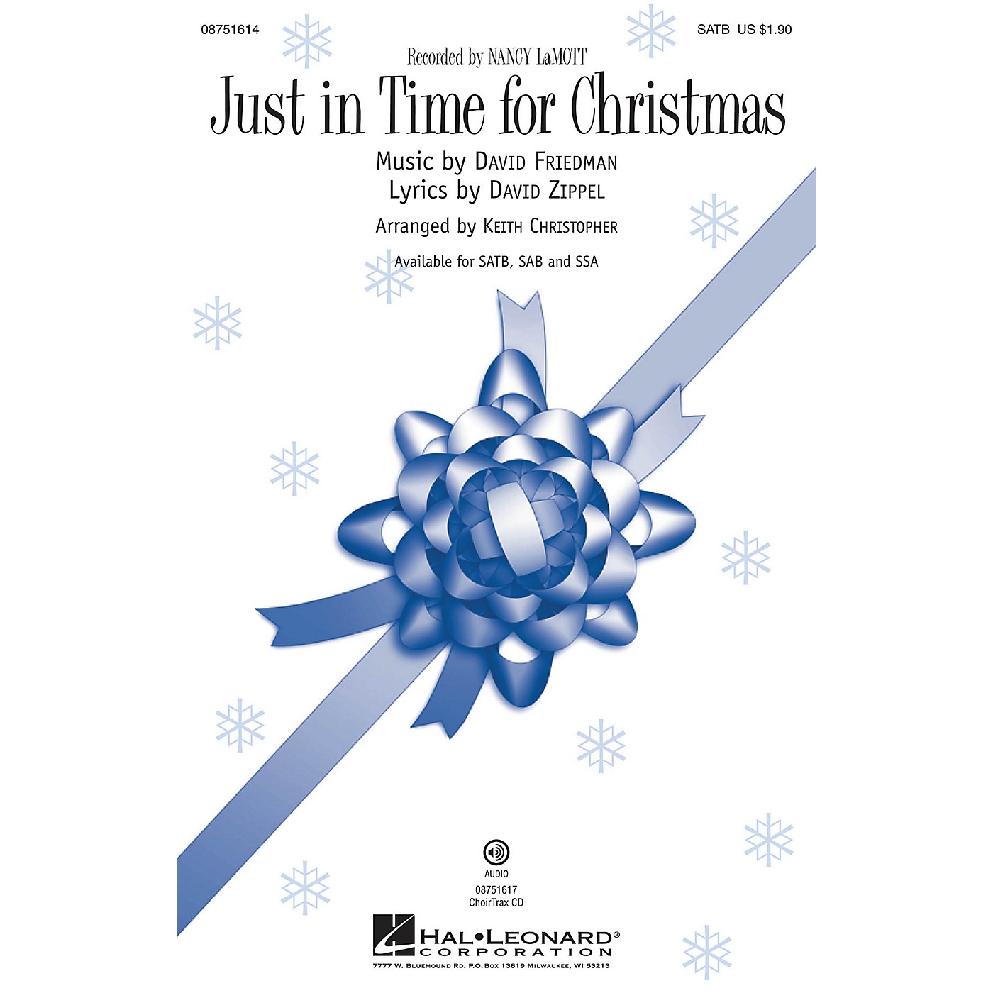 Hal Leonard Just in Time for Christmas SAB by Nancy Lamott Arranged by Keith Christopher thumbnail