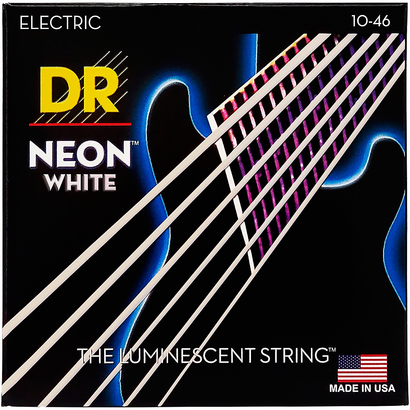 DR Strings K3 NEON Hi-Def White Electric Medium Guitar Strings thumbnail