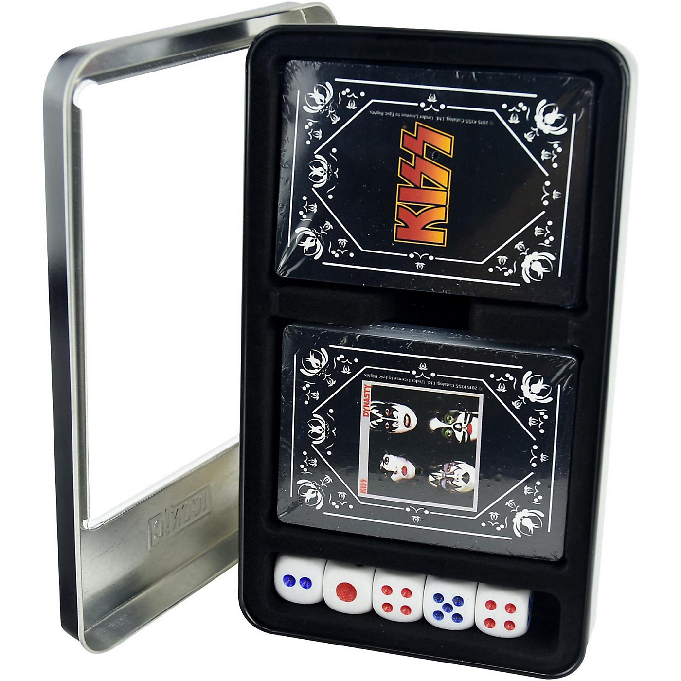 Iconic Concepts KISS - Dynasty/KISS Logo Double Deck Playing Card Set with Dice in Tin Box thumbnail