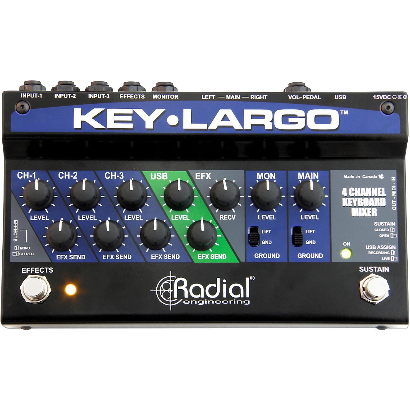 Radial Engineering Key-Largo Keyboard Mixer and Performance Pedal thumbnail
