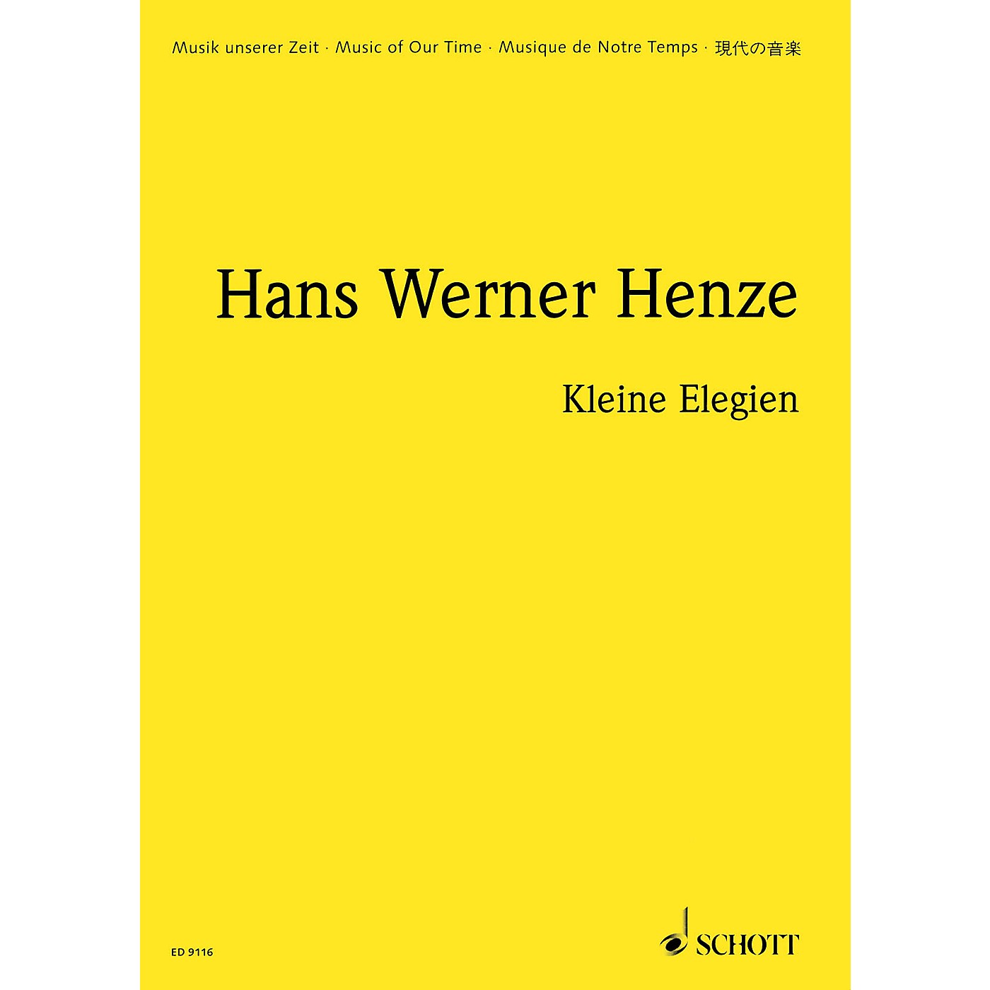 Schott Kleine Elegien for Old Instruments Schott Series Composed by Hans Werner Henze Arranged by Andrew Parrott thumbnail