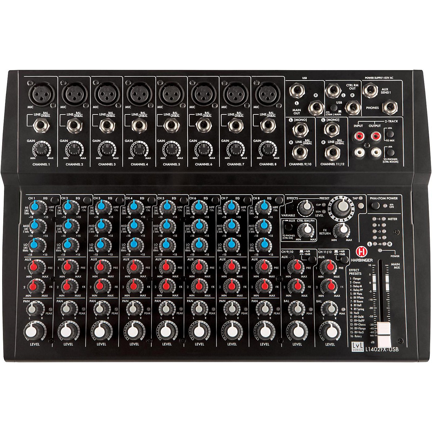 Harbinger L1402FX-USB 14-Channel Mixer With Digital Effects and USB thumbnail