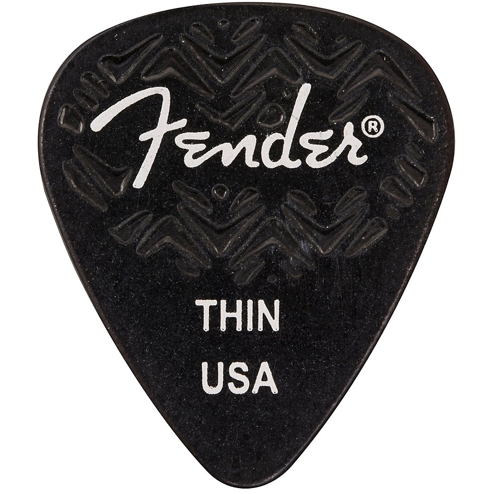 Fender 351 Shape Wavelength Celluloid Guitar Picks (6-Pack), Black Thin ...