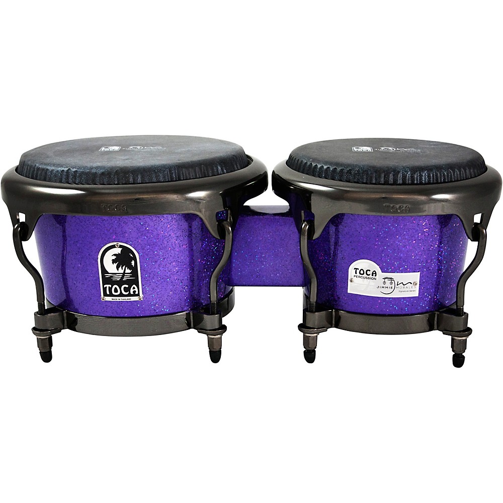 Toca Jimmie Morales Signature Series Purple Sparkle Bongos 7 and