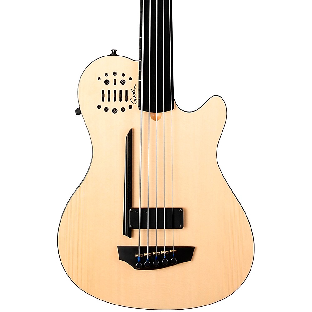 Godin A5 Ultra 5 Str Fretless Acoustic Electric Bass Natural