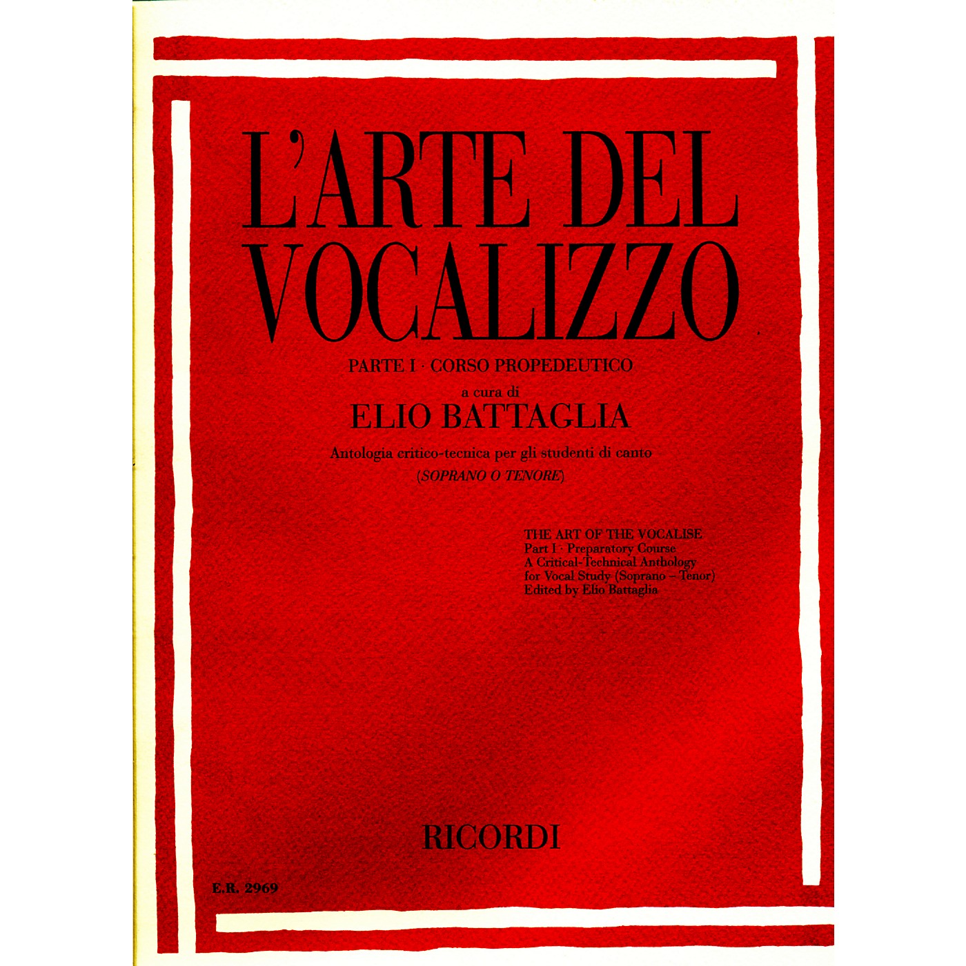 Ricordi L'arte Del Vocalizzo The Art of the Vocalise “ Part I Soprano-tenor thumbnail