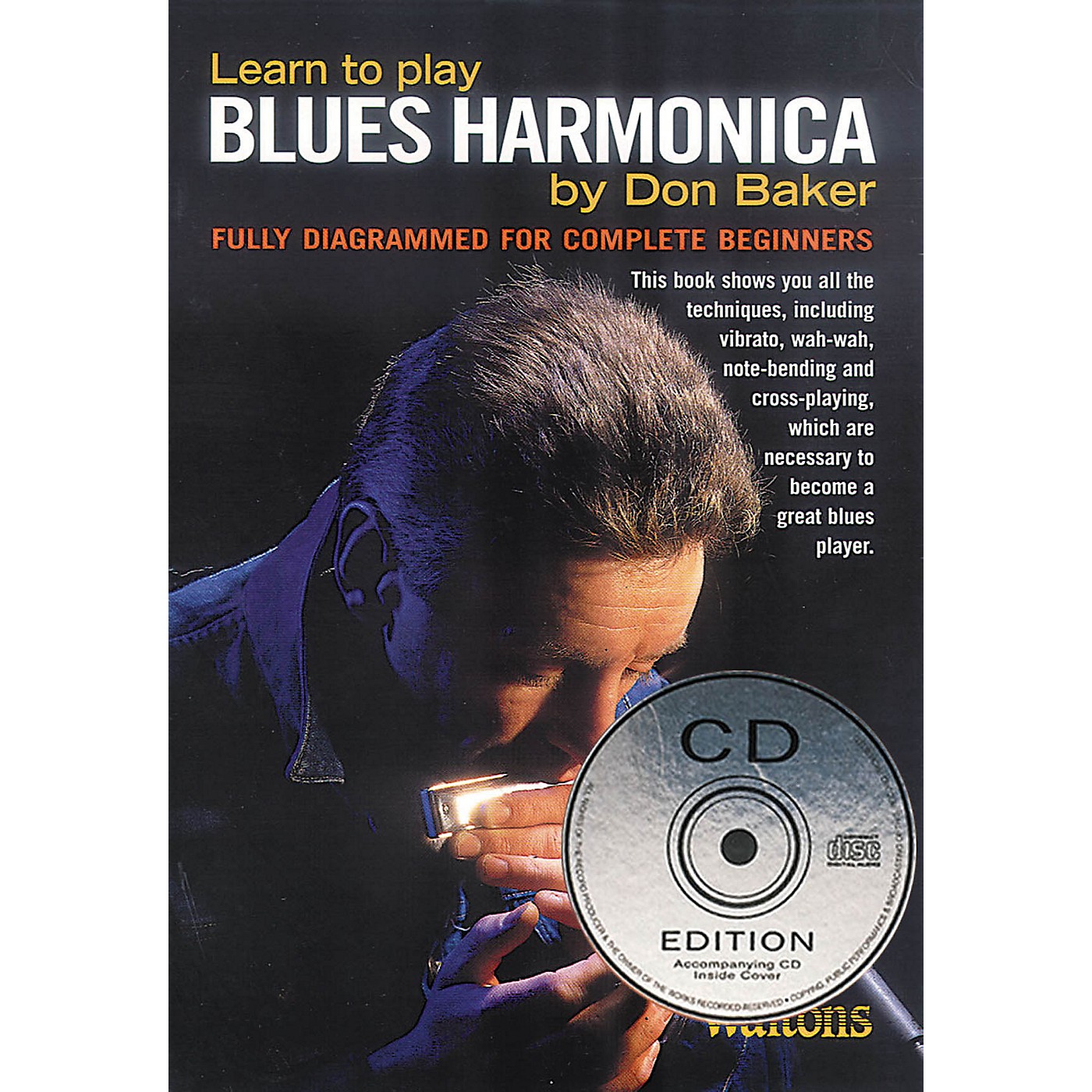 Waltons Learn to Play Blues Harmonica Waltons Irish Music Books Series Softcover with CD Written by Don Baker thumbnail