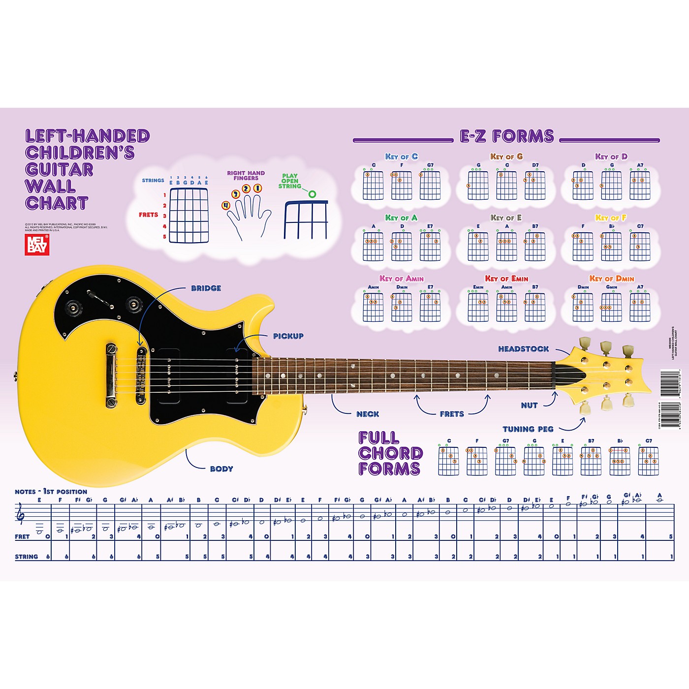 Mel Bay Left-Handed Children's Guitar Wall Chart thumbnail