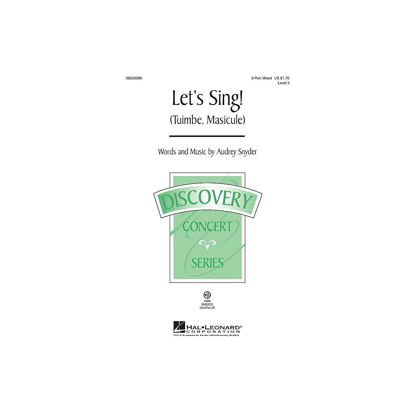 Hal Leonard Let's Sing (Tuimbe, Masicule) VoiceTrax CD Composed by Audrey Snyder thumbnail
