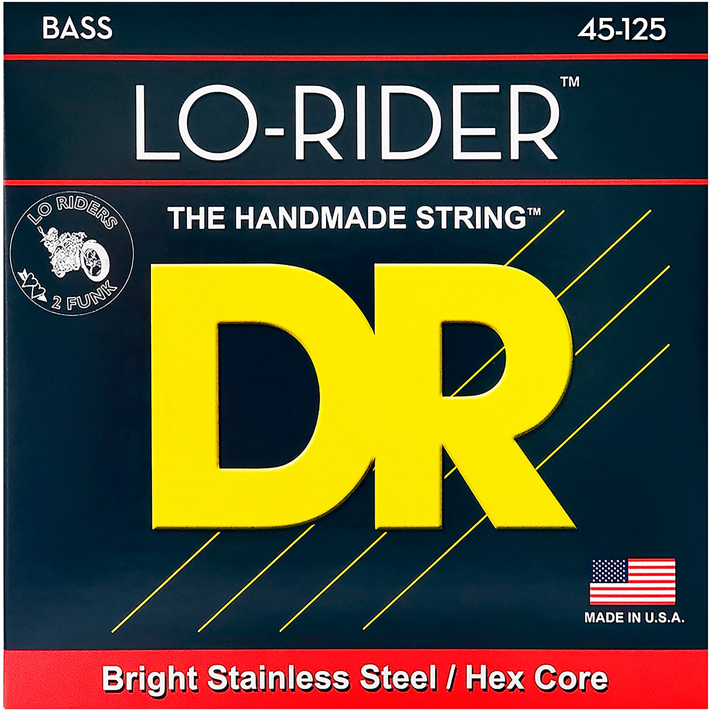 DR Strings Lo Rider MH5-45 Medium Stainless Steel 5-String Bass Strings .125 Low B thumbnail