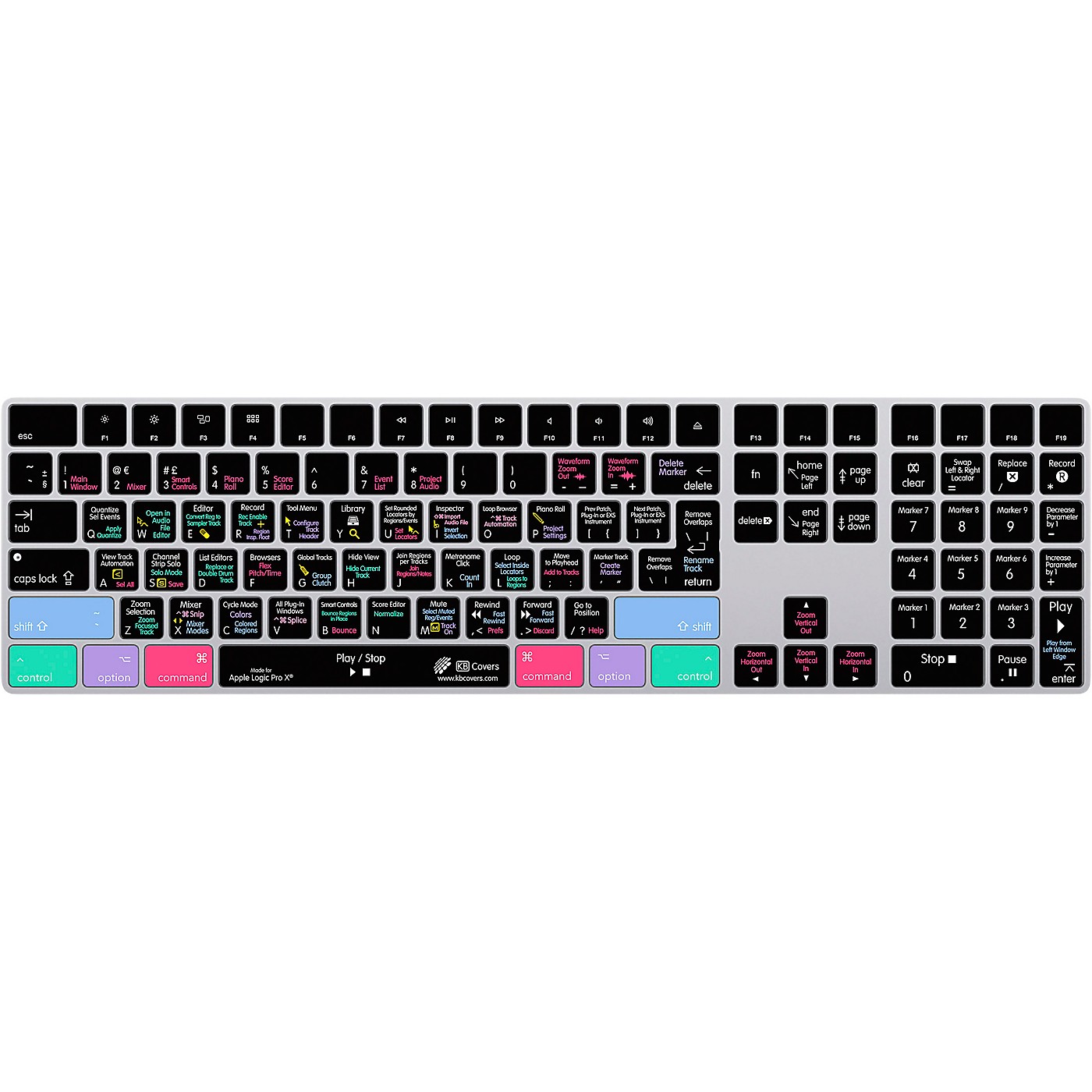 KB Covers Logic Pro X Keyboard Cover for Apple Magic Keyboard with Num Pad thumbnail