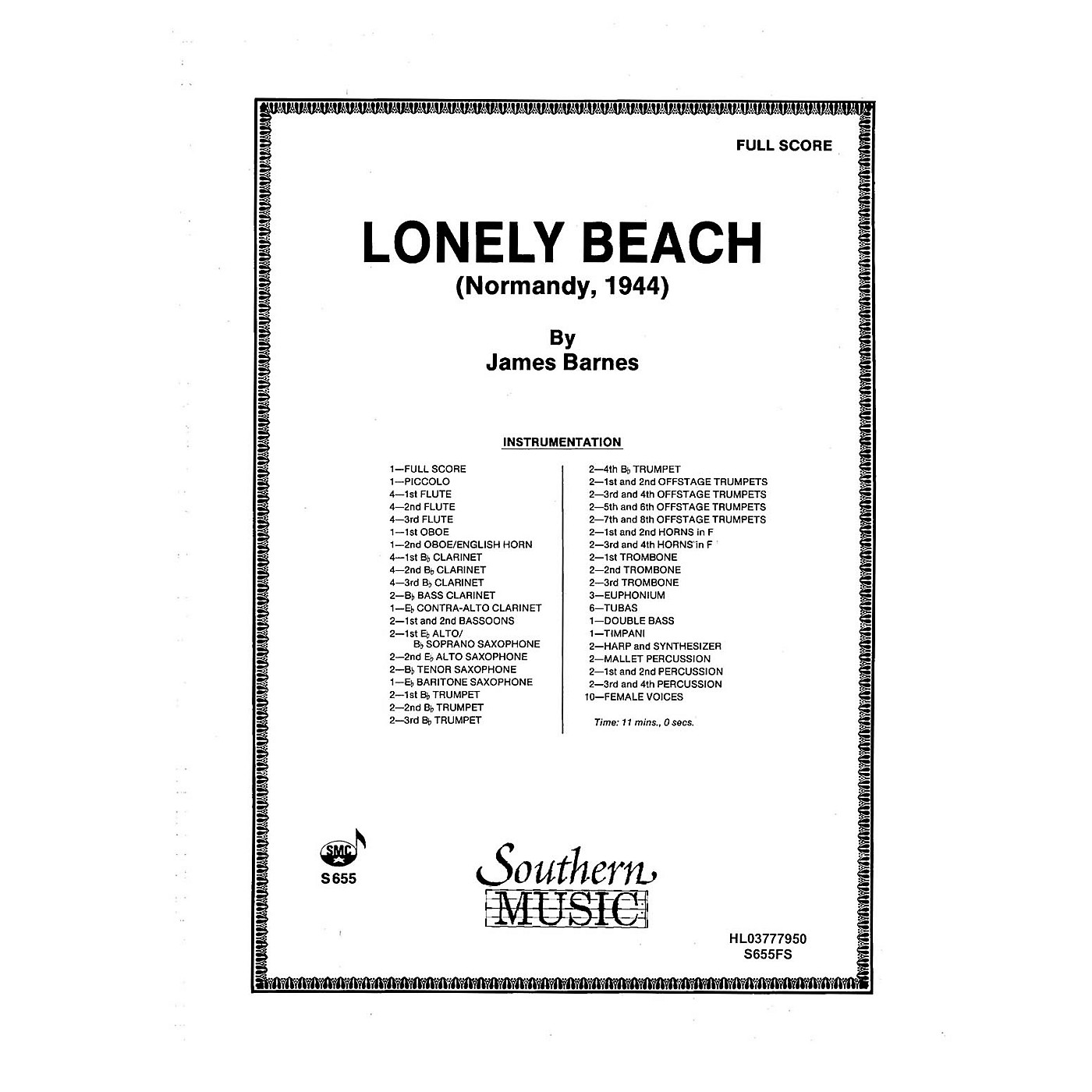 Southern Lonely Beach (Normandy 1944) (Oversized Full Score) Concert Band Level 5 Composed by James Barnes thumbnail
