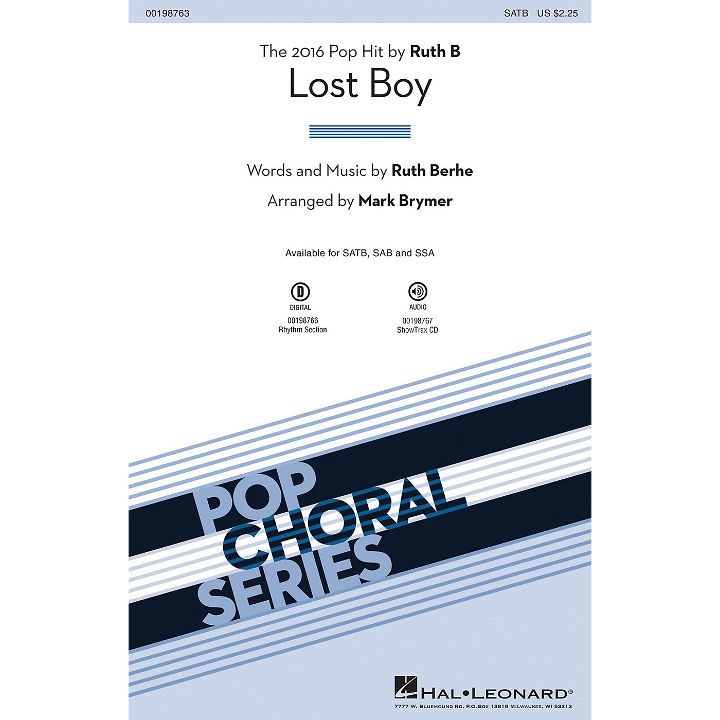 Hal Leonard Lost Boy SATB by Ruth B arranged by Mark Brymer thumbnail