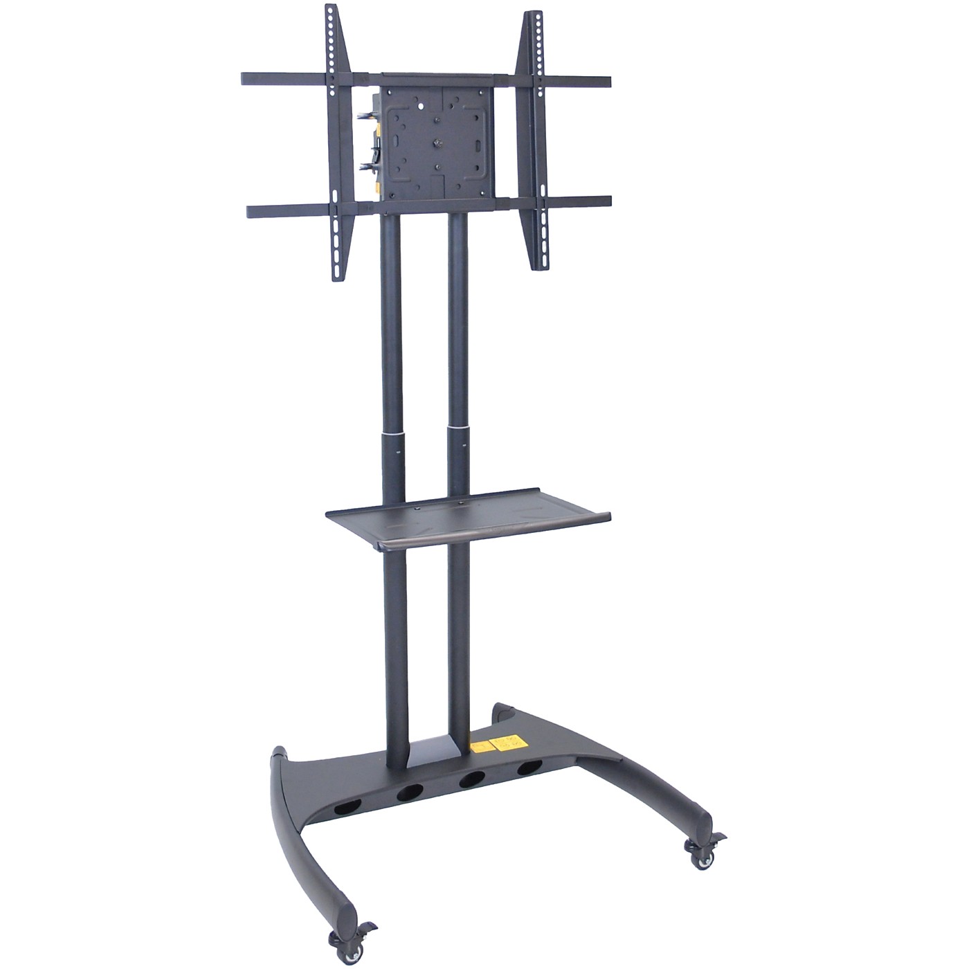 H. Wilson Luxor Adjustable Flat Panel Cart with Shelf and Rotating Mount thumbnail