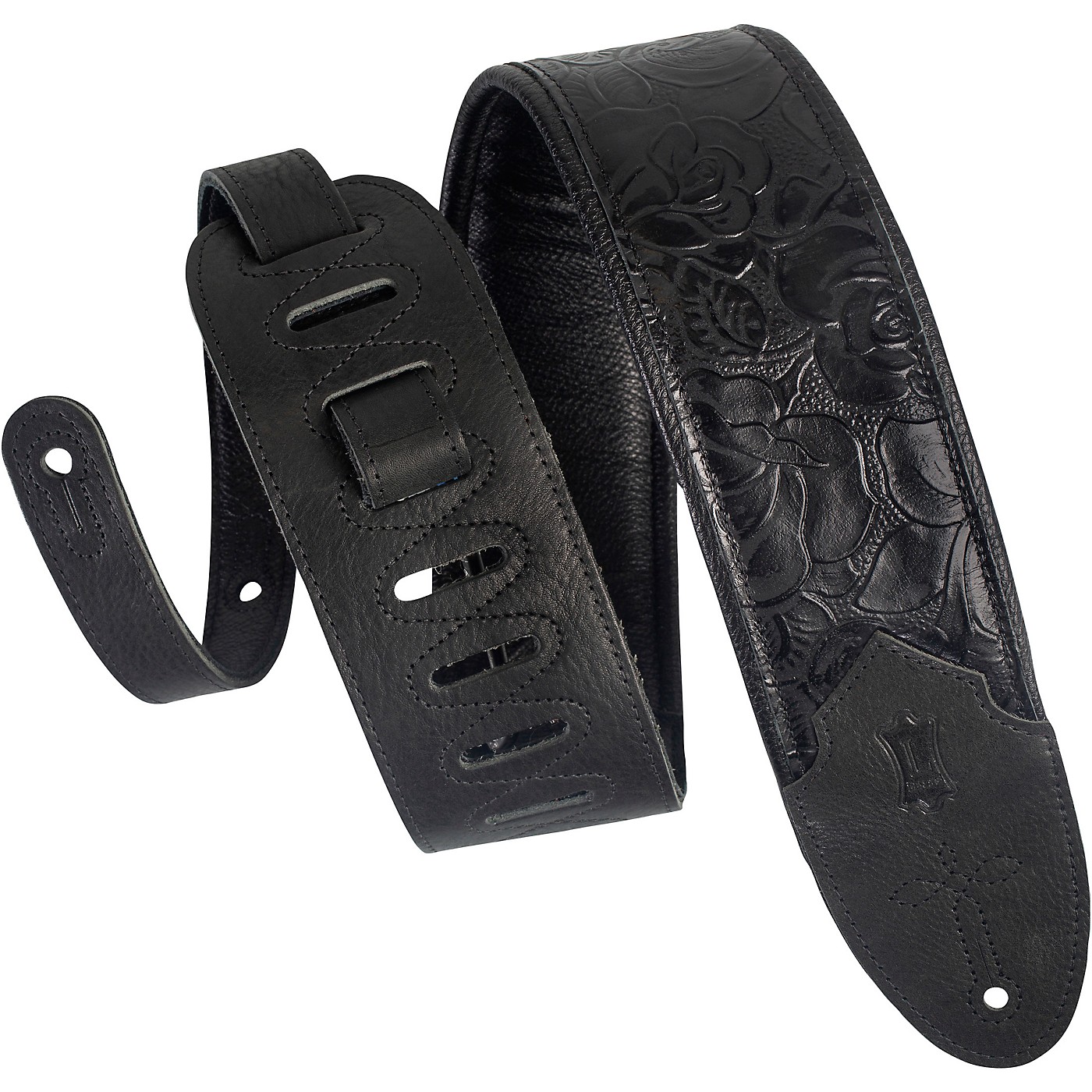 Levy's M4WP 3 inch Wide Embossed Leather Guitar Strap thumbnail