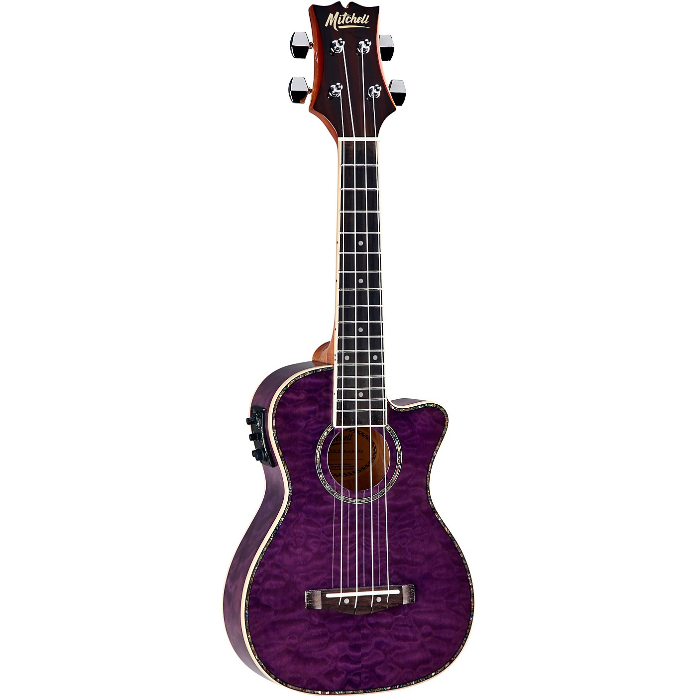 Mitchell MU80XCE-QMPR Exotic Acoustic-Electric Cutaway Ukulele Quilt Maple thumbnail