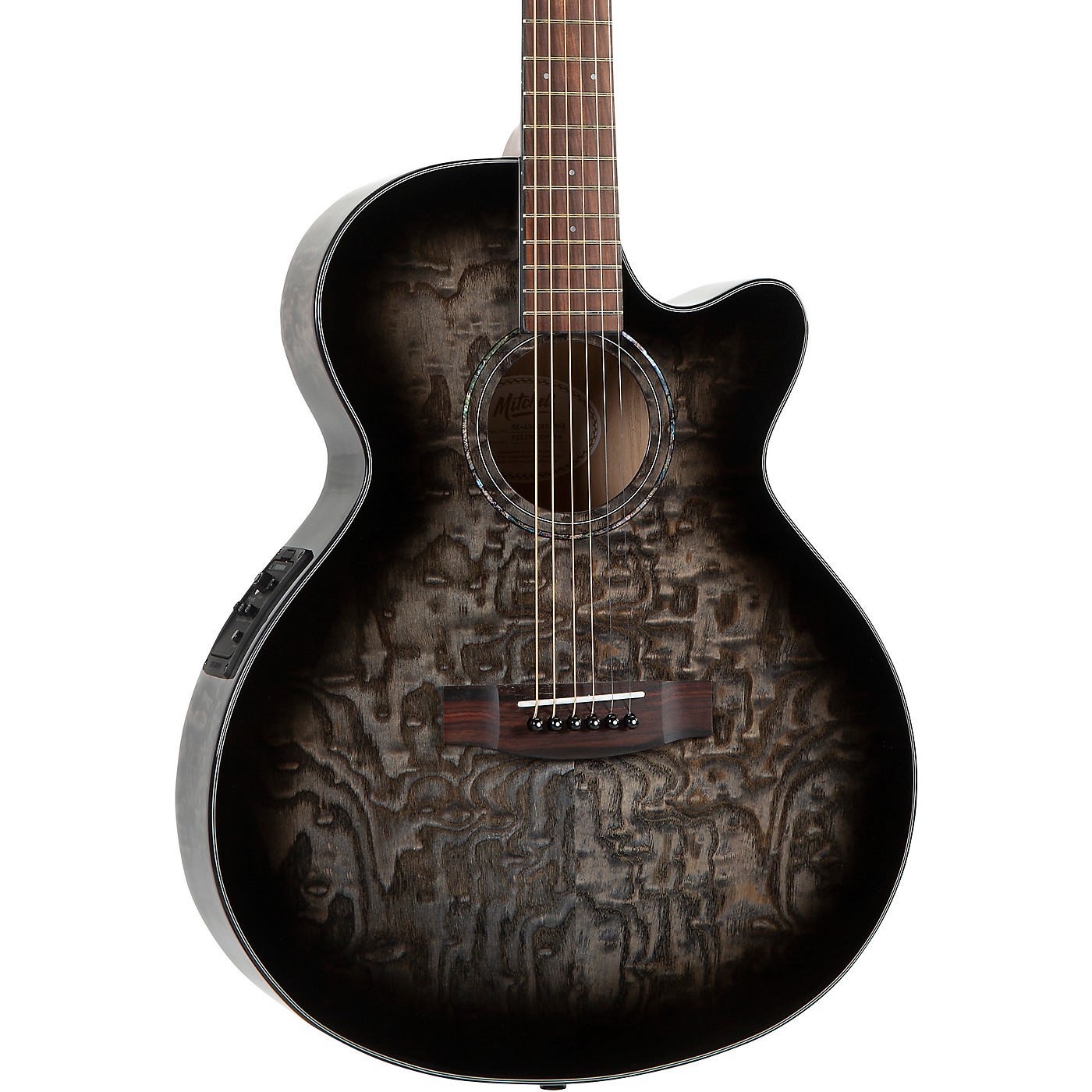 Mitchell MX430QABNAT Exotic Series Acoustic-Electric Quilted Ash Burl thumbnail