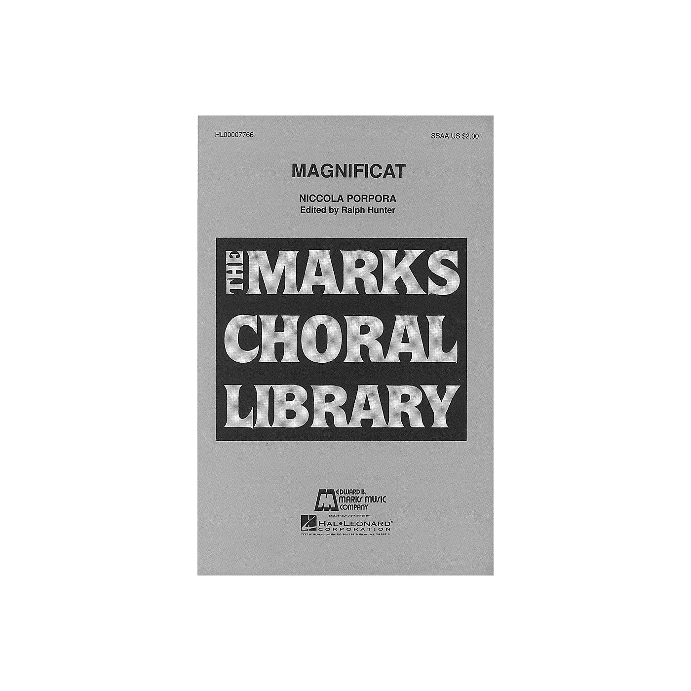 Edward B. Marks Music Company Magnificat SSAA composed by Niccola Porpora thumbnail