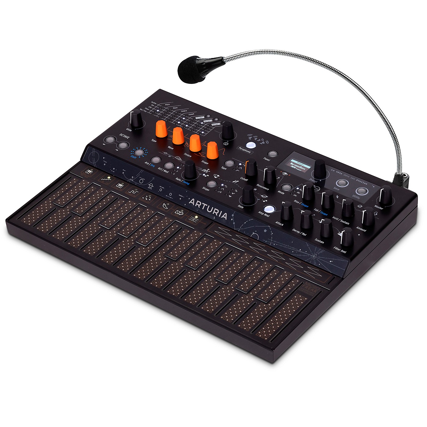 Arturia MicroFreak Stellar Hybrid Synthesizer With Matching Gooseneck