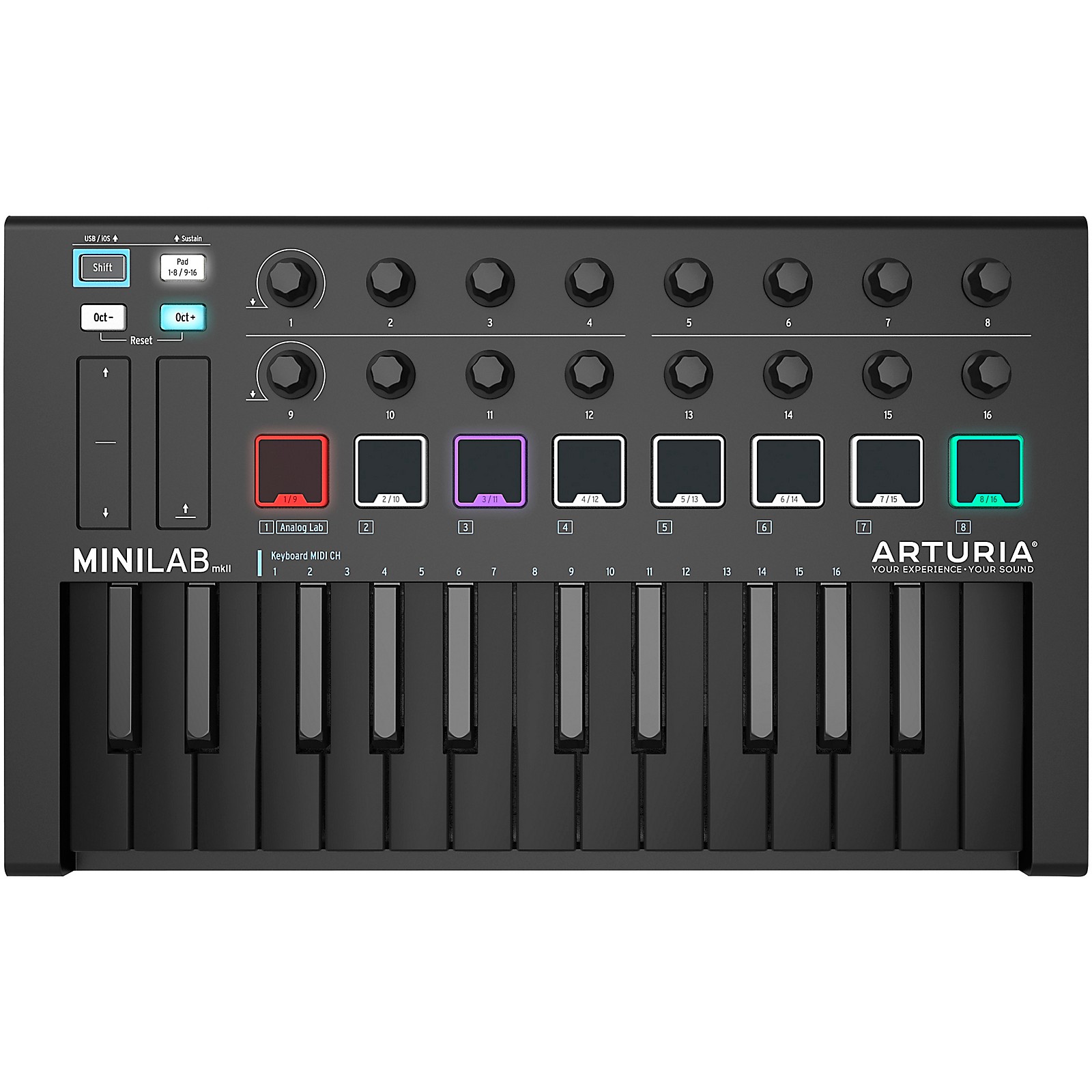 Arturia MiniLab MkII Mini Hybrid Keyboard Controller - Woodwind  Brasswind