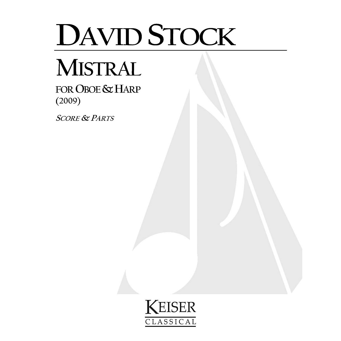 Lauren Keiser Music Publishing Mistral for Oboe and Harp LKM Music Series Composed by David Stock thumbnail