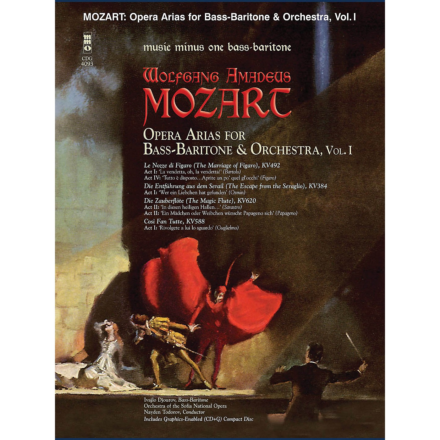 Music Minus One Mozart Opera Arias for Bass Baritone and Orchestra - Vol. I Music Minus One Softcover with CD by Mozart thumbnail