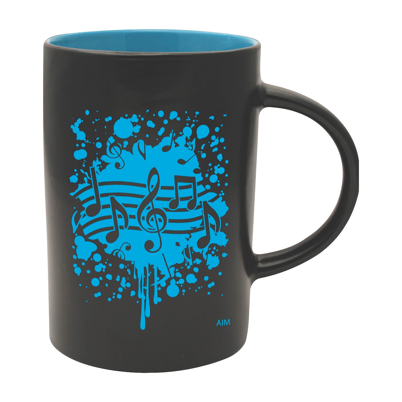 AIM Musical Note Burst Black/Blue Caf Mug thumbnail