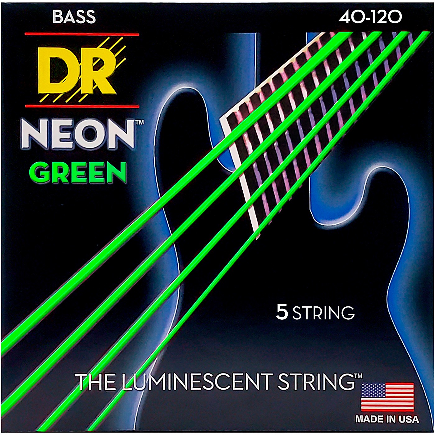 DR Strings NEON Hi-Def Green Bass SuperStrings Light 5-String thumbnail