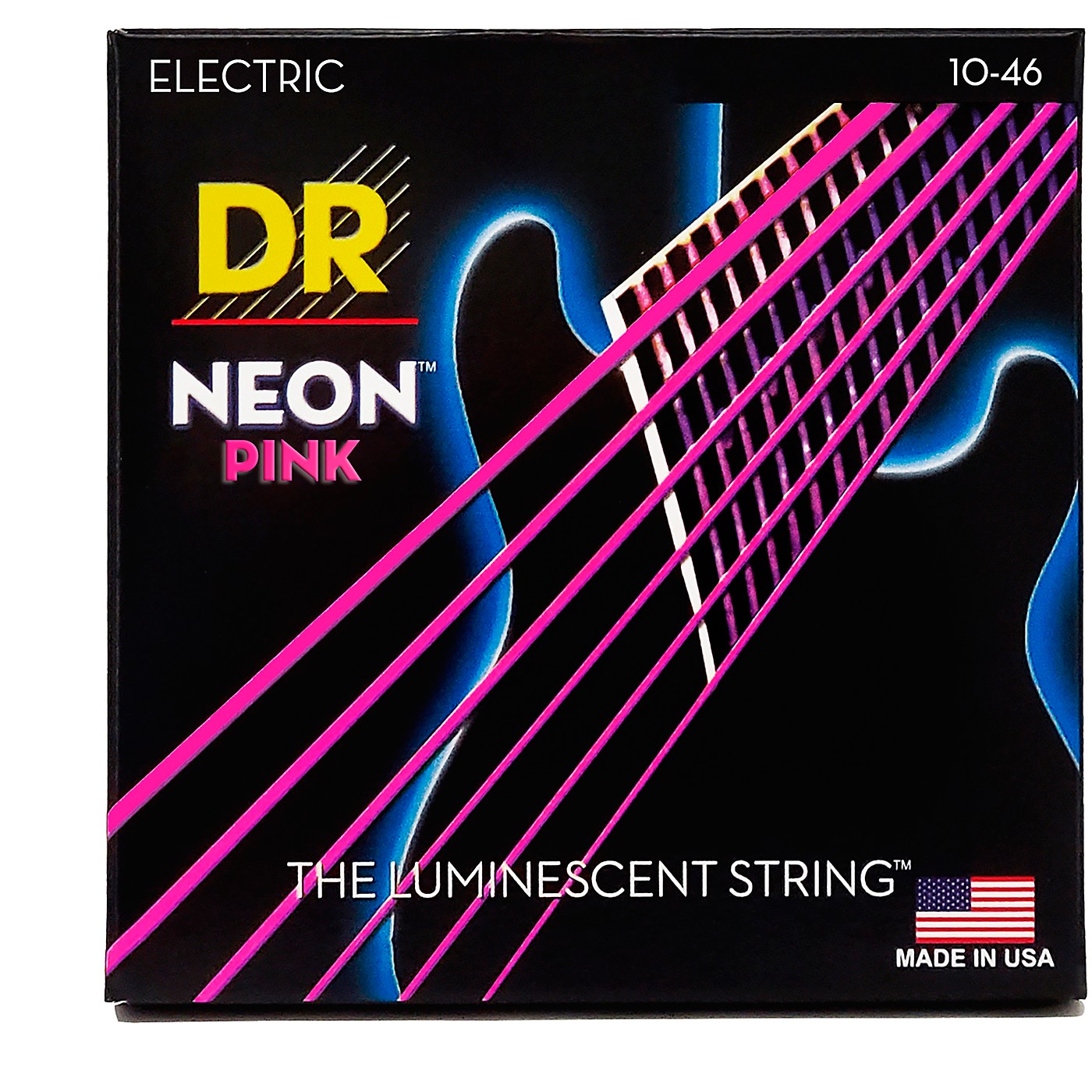 DR Strings NEON Hi-Def Pink SuperStrings Medium Electric Guitar Strings thumbnail