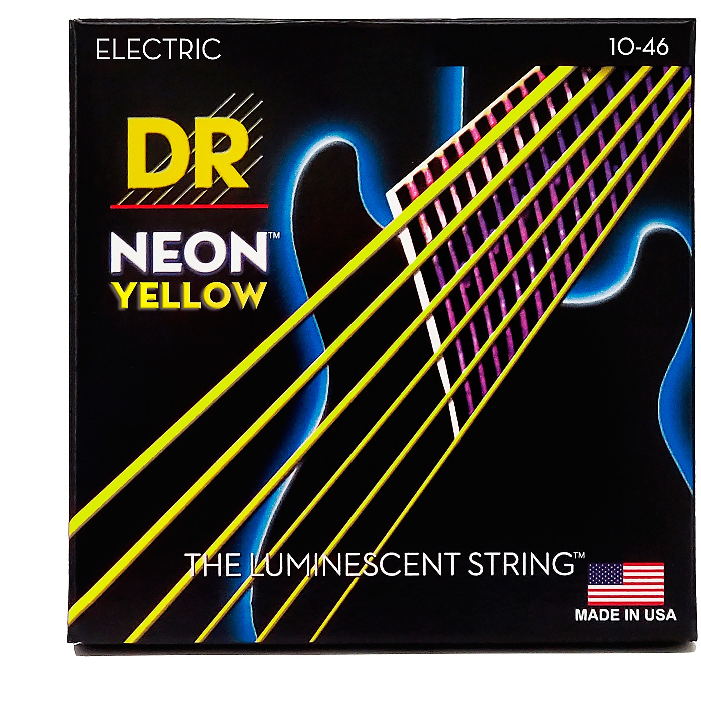 DR Strings NEON Hi-Def Yellow SuperStrings Medium Electric Guitar Strings thumbnail
