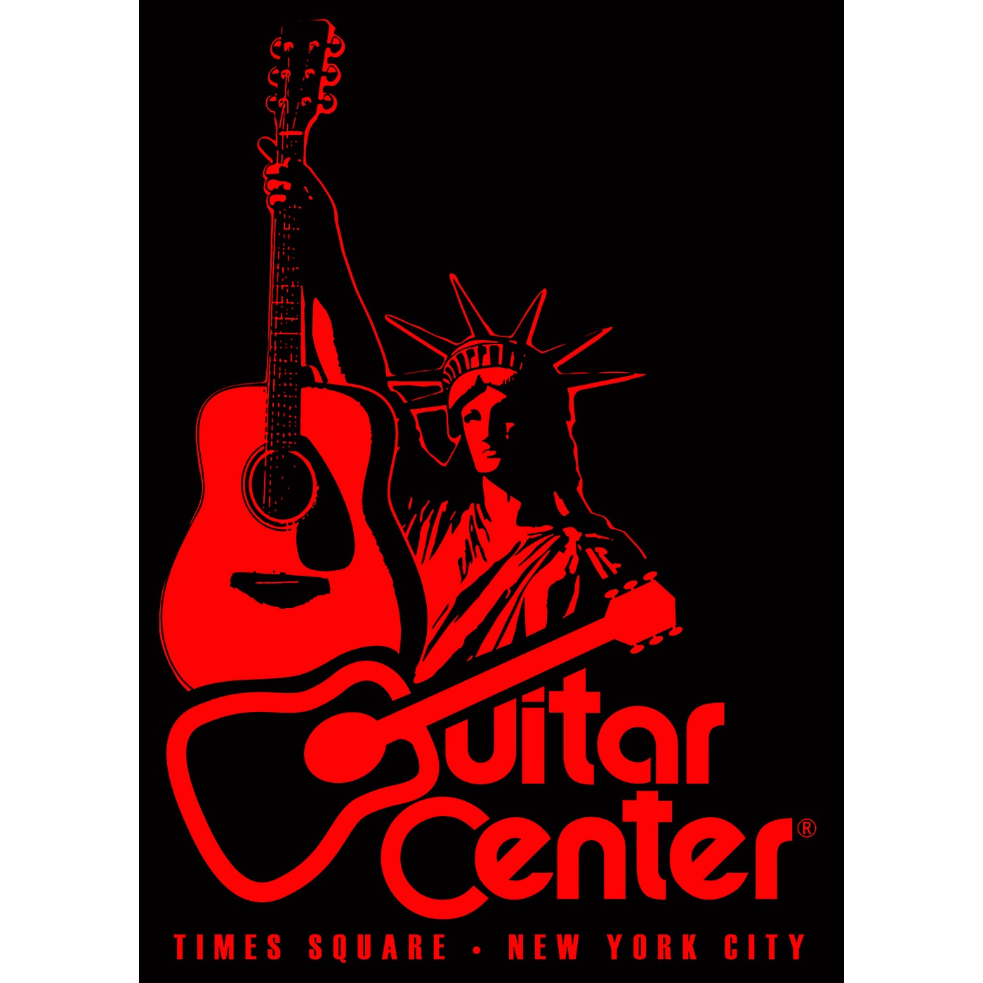 Guitar Center New York Statue of Liberty - Red/Black Sticker thumbnail