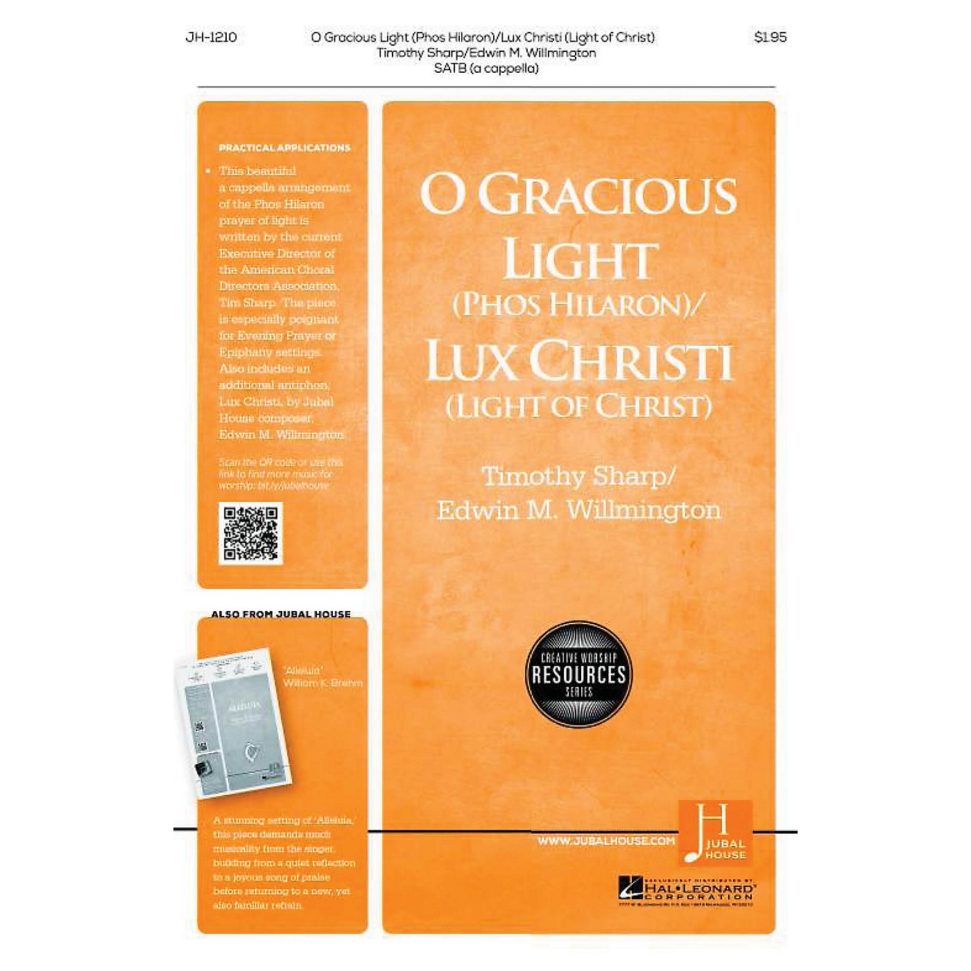 Jubal House Publications O Gracious Light/Lux Christi SATB a cappella composed by Timothy Sharp thumbnail