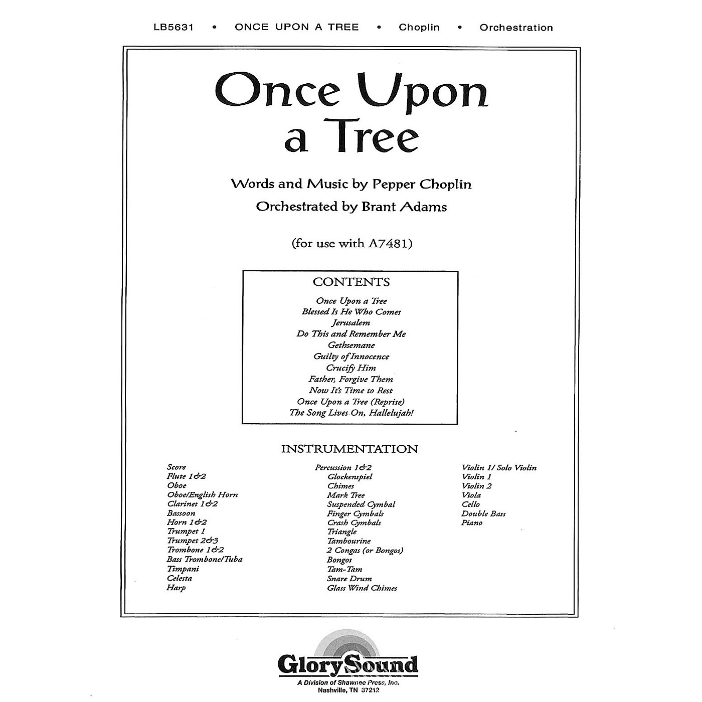 Shawnee Press Once Upon a Tree (Orchestration) Score & Parts composed by Pepper Choplin thumbnail