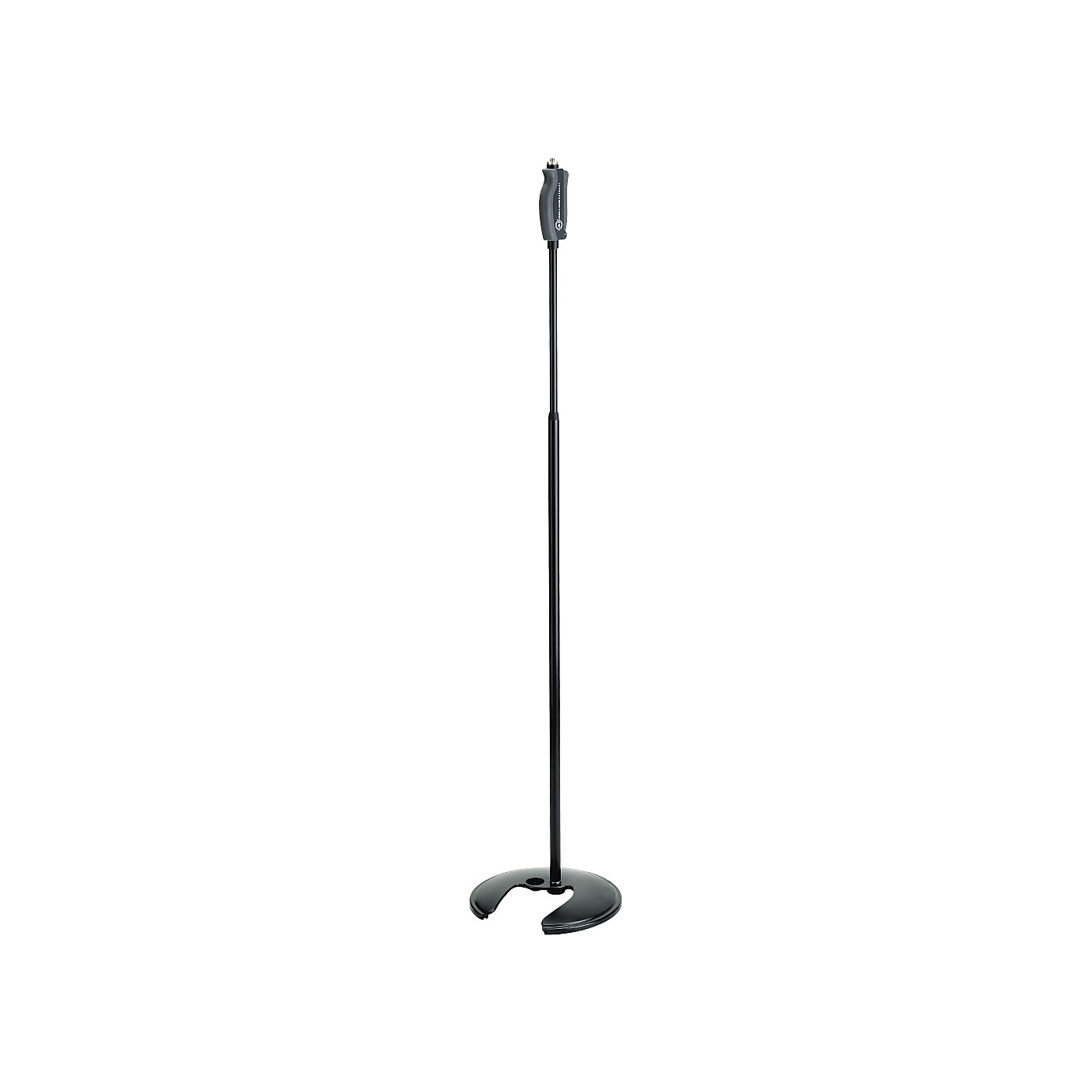 K&M One Hand Microphone Stand with Stackable Round Base thumbnail