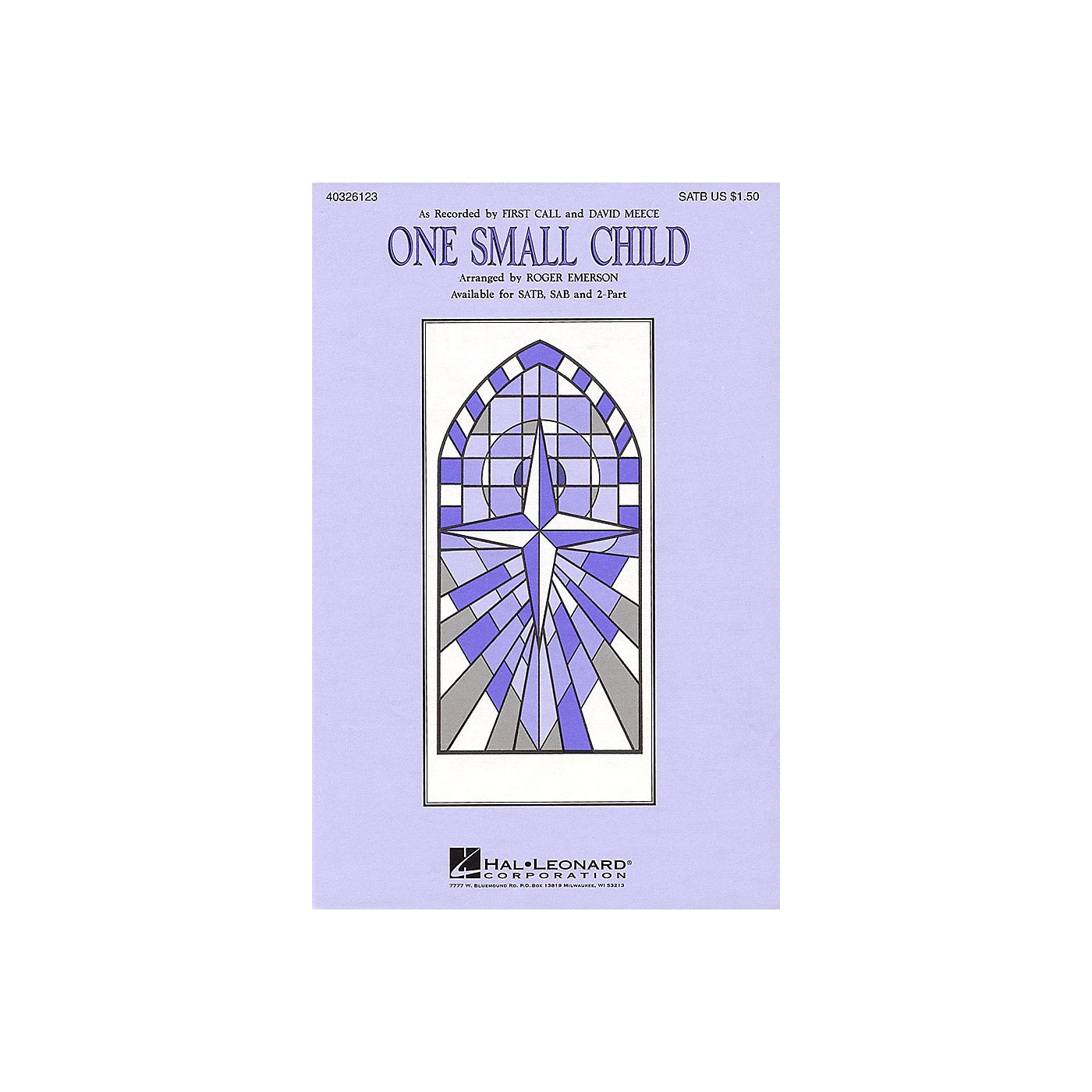 Hal Leonard One Small Child SAB by First Call Arranged by Roger Emerson thumbnail