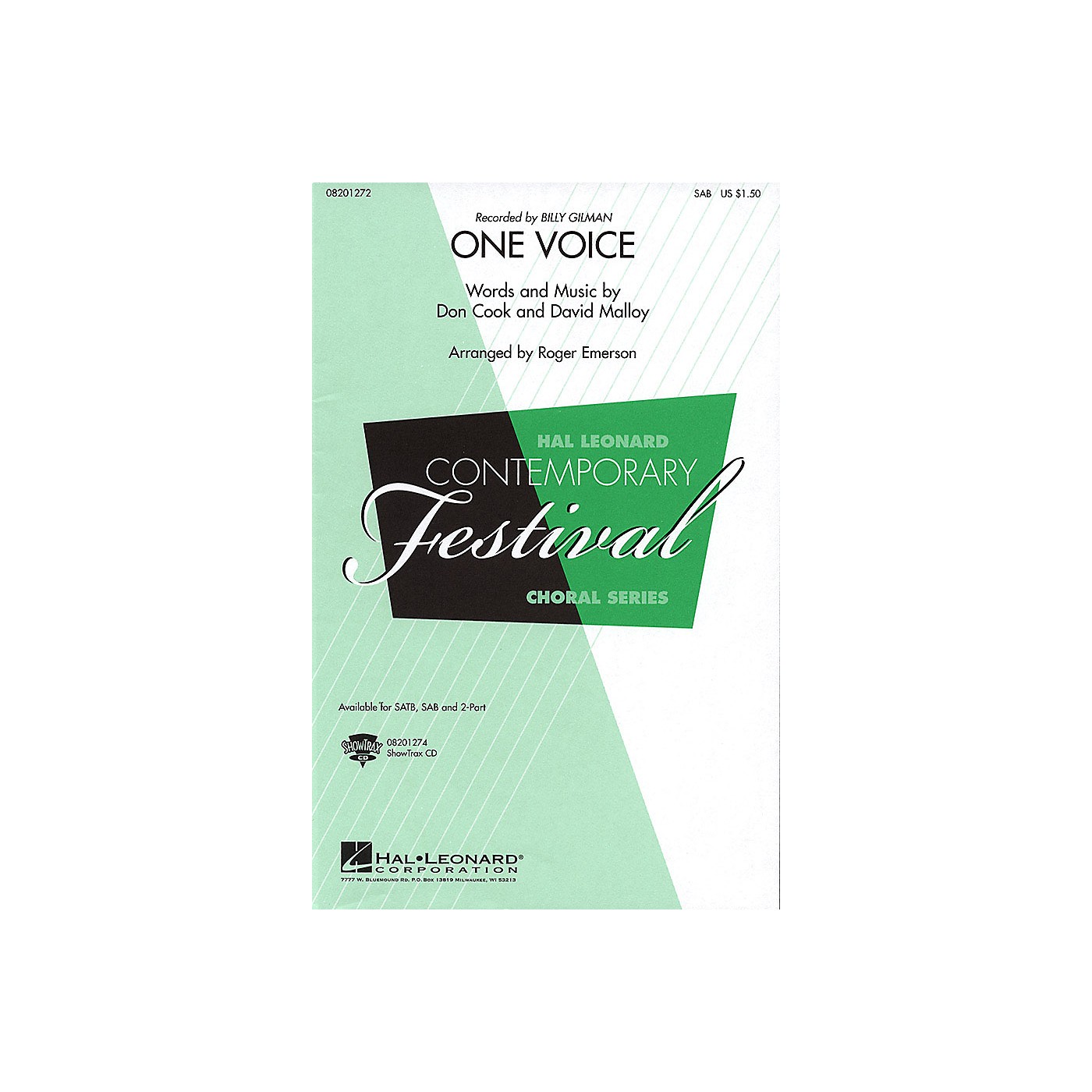 Hal Leonard One Voice SAB by Billy Gilman arranged by Roger Emerson thumbnail