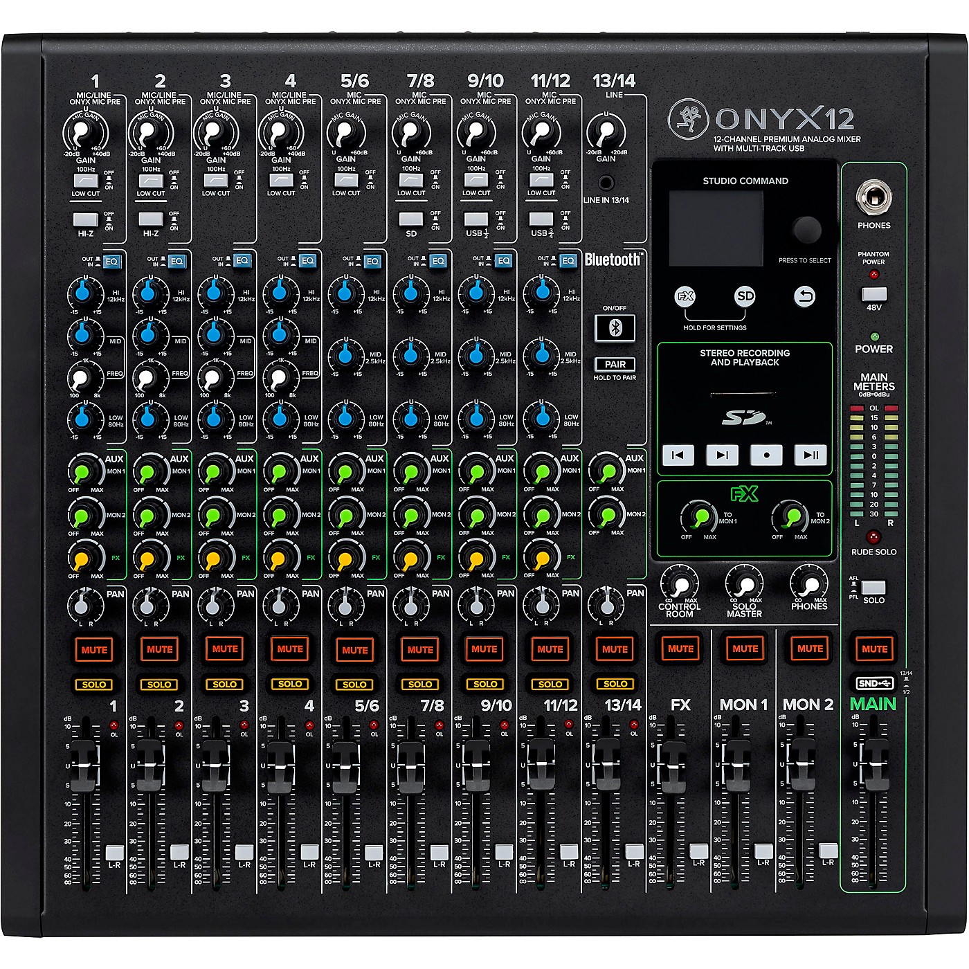 Mackie Onyx12 12-Channel Premium Analog Mixer With Multi-Track USB and Bluetooth thumbnail