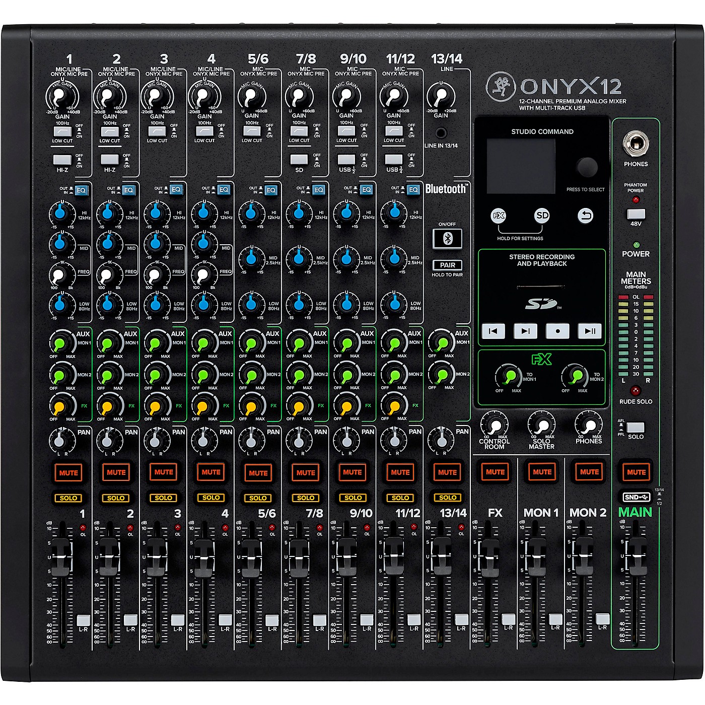 Mackie Onyx12 12Channel Premium Analog Mixer with MultiTrack USB And